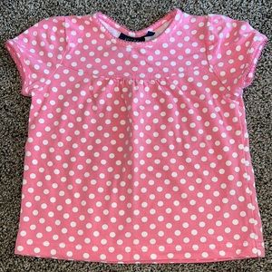 Mini Boden girls, pink polkadot top Sz 3-4 yes